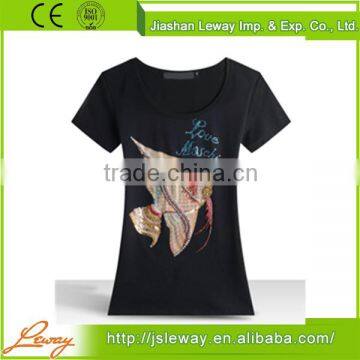 2014 new design t shirt women tees/hot sale solid color crew neck women wear short sleeve t shirt