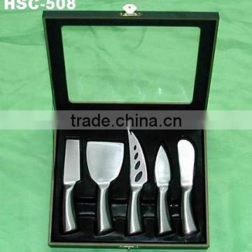 elegant gift set- 5 pcs cheese knives in gift box