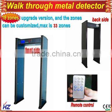 Wholesale 8 zones security metal detector door with Pillar lamp ,can be remote control