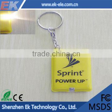 New design fashion low price Bright yellow logo keychain