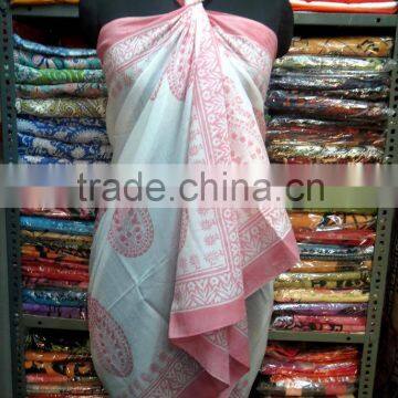 Handmade Block Printed Indian Wrap Sexy Girls Bikini Cover Up Beach Wear Scarf Swimsuit