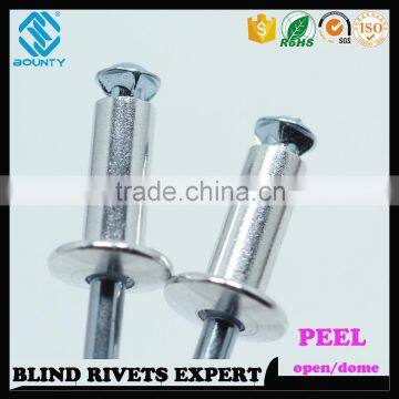 HOT SELLING OPEN END FACTORY RECESSED CROWN ALU/ST PEEL RIVETS photo-3