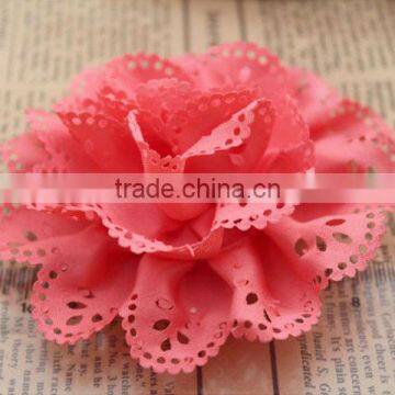 2013 New design wholesale DIY hollow out chiffon flowers H-70