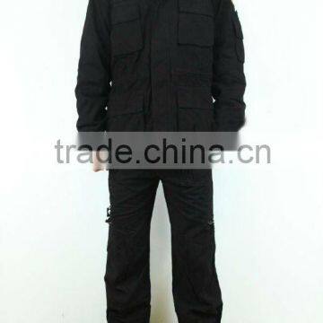 100% cotton black military uniform