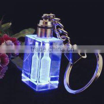 rectangular shape simple crystal keychain