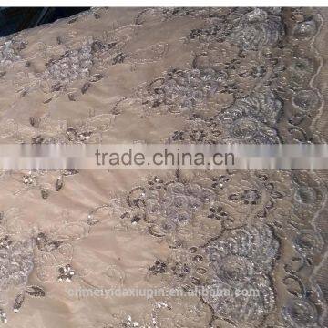 Hot Sell Cheap Taping Embroidery Polyester Mesh Fabric for Lady Dress photo-2