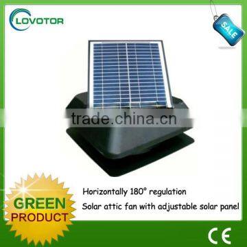 High quality 14 inch 20 watt battery system solar rechargeable ventilation fan