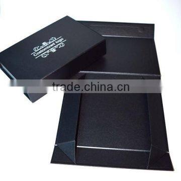 High end matte black magnetic closure folding gift box