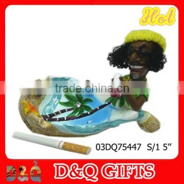 JAMACIA rasta souvenir nice painting resin ashtray