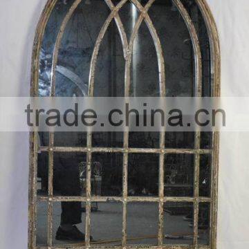 Antique decorative fancy metal framed wall mirror