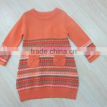 children toddler girls pullover cotton and acrylic jumper sweater dress