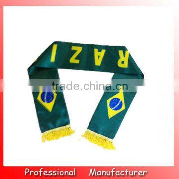 Brazil scarf,150*18cm football scarf,world cup scarves for promotion