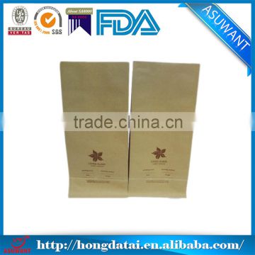 Side gusset Kraft paper flat bottom bag heal seal