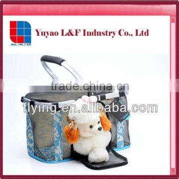 Foldable pet travel carrier basket