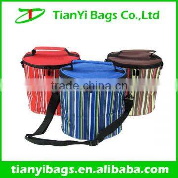 Bucket shape insulated lunch cooler bag zero degrees inner cool