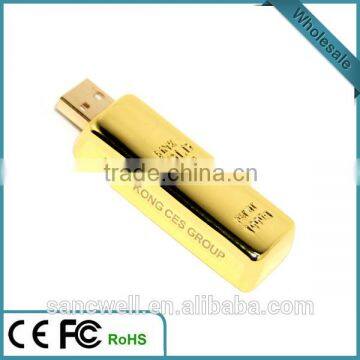 High Quality Bulk Golden Bar USB Flash drive for promotion gifts