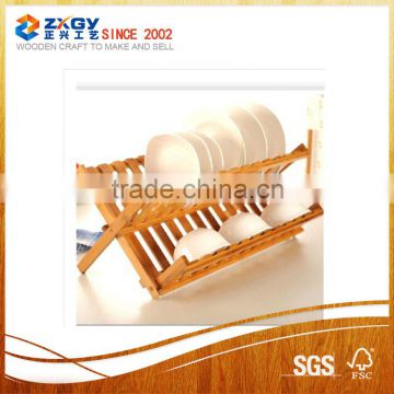 customized bamboo wooden kitchen dish rack