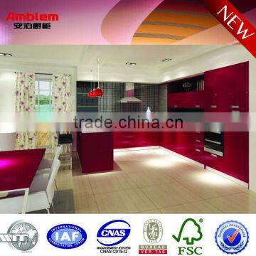 2014 new Modern style red high gloss painting kitchen cabinet