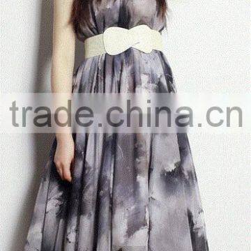 2016 Ladies fashion silk printed skirt