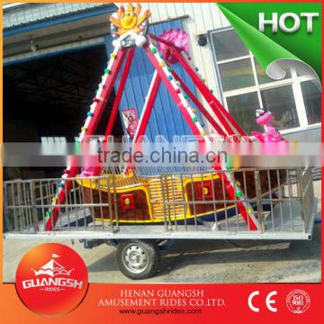 Children's attractions for sale ! playground mini pirate ship mobile rides with trailer