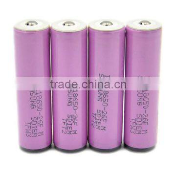 In Stock ! Samsung ICR18650 -26FM 2600mah 3.7V li-ion battery with PCB and Button top usd for flashlight
