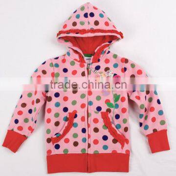 (F3328) Nova Baby Girls Fashion Autumn Winter Hoodies Lovely Warm Coats Children Outwears with Embroidery and Beads