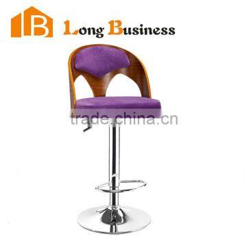 LB-5036 Luxury Used Purple Wooden Bar Stool High Chair Supplier