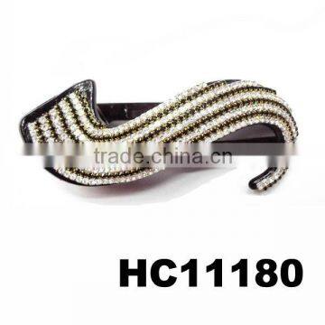 wholesale fashion U shaped rhinestone hair pin plastic hair clips