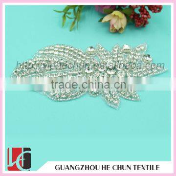 HC-0178 Silver Rhinestone Stone Crystal Wedding Applique Timming For Bridals