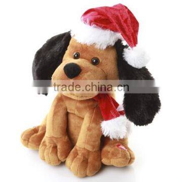2015 Hot Sale Chrismas Toy for Gifts/ Christmas Dog Plush Toy/Plush Dog With Santa Hats photo-2