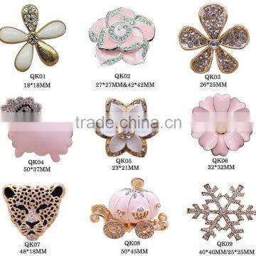 Rhinestone metal accessory shank or flat back for wedding decoration hair bow center pearl fashion custom shapes for crafts