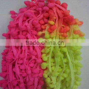 custom pompoms trimming colorful pompom trim beautiful pom pom fringe                        
                                                Quality Choice