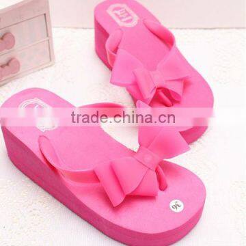 2015 custom fashion hot high-heeled slippers beach flip-flops