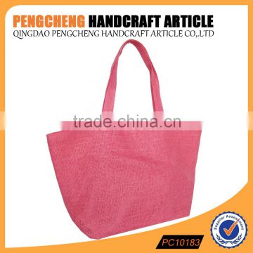 Easy paper straw bag with pink beach handbag