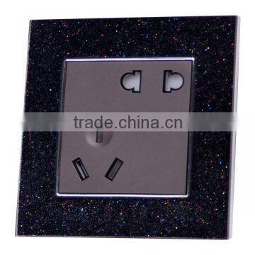 New Arrive Crystal PC Panel 3 Pin and 2 Pin Wall Socket for Home Hotel Office Use photo-2