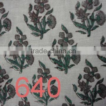 RTC-3 Flower Printed fabric Block printed cotton fabric sanganeri printed fabric