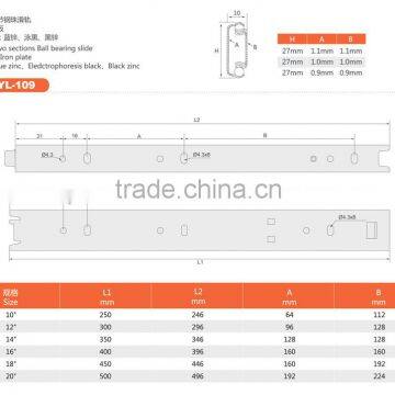 Full Extension Kitchen Cabinet Drawer Slide Parts Drawer Slide Rails photo-2