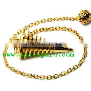 Golden Hard Coil pendulum Metal Pendulums