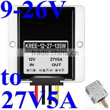 dc voltage regulator 9-26V 12V 18V step up to 27V 5A 135W boost converter power supply module waterproof for Bus LED