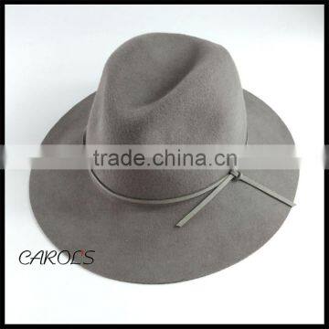 black plain pattern wool felt hat with metal beads designed in USA