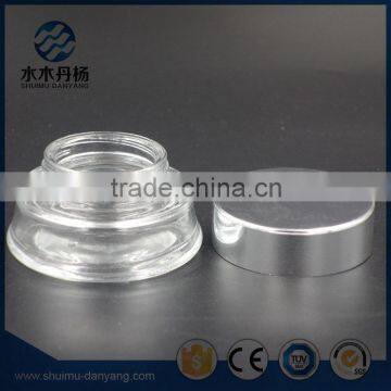 Unique screw cap transparent glass cosmetic cream jar