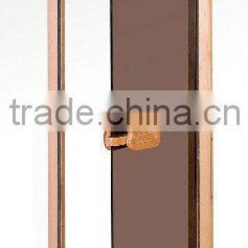 bronze tinted Glass Doors for sauna room with red cedar frame(KD-7005)