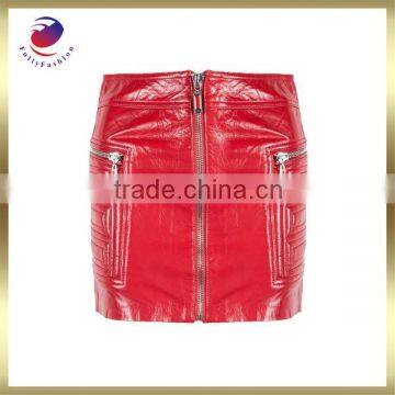 New Red Fashion Leather Skirt For Girls