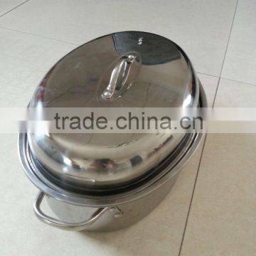 Stainless Steel Oval Roaster pan with rack for cooking turkey