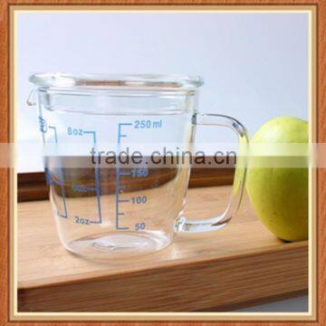 China manufacturer milk liquid beverage handle kitchenware borosilicate pyrex glass measuring cup