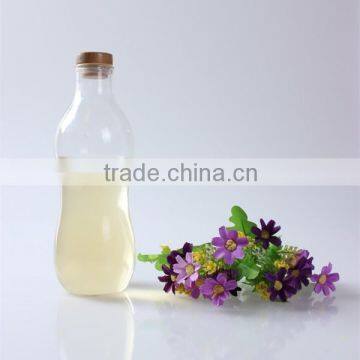 500ml Factory Price Mouth Blown Antique Shape Transparent Bamboo Lid Pyrex Glass Bottle photo-2