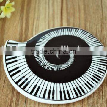 Creative Music Note Stave and Piano Ceramic Breakfast Mugw Ith Lid and Black Handle photo-6