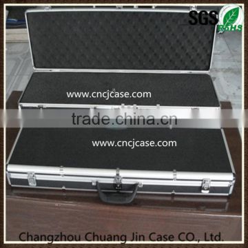 Hot sale factory price long with egg-shapped foam inserts black aluminum gun case