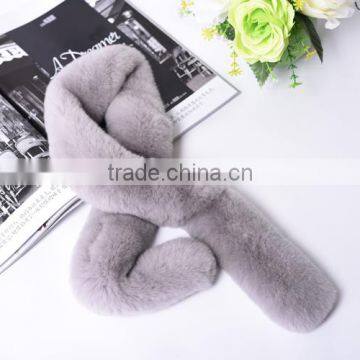 High Quality Small Size Casual Fashion Rex Rabbit Fur Scarf for Women/girls KZ160055 photo-6
