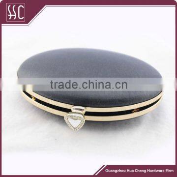 High quality oval shape bag clutch & metal box purse frame with crystal